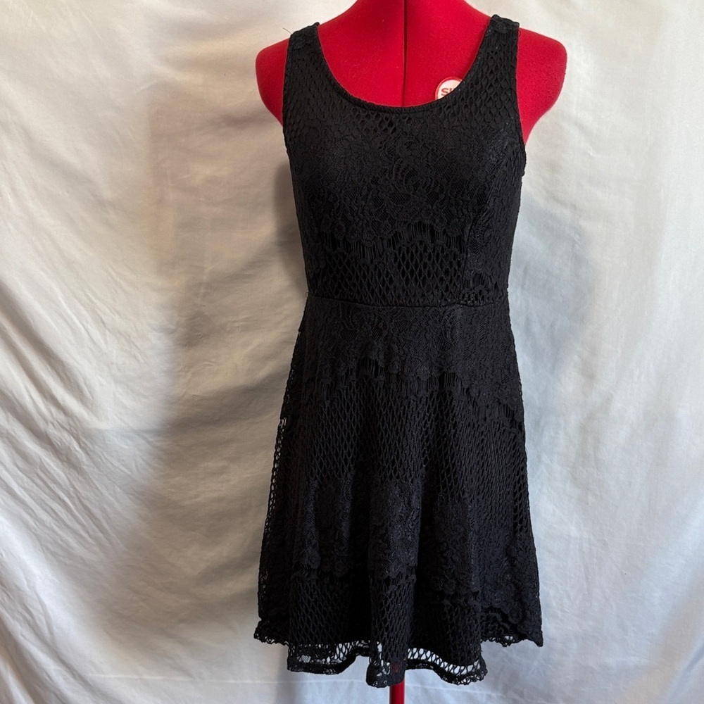 Black Lace Mini Dress Chic MM69